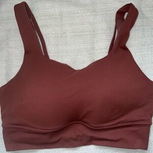 Nike medium support sports longline bra (color rust)